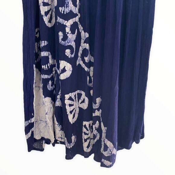 Navy Tie-dyed Embroidered Boho Maxi Dress Coverup - Picture 5 of 8